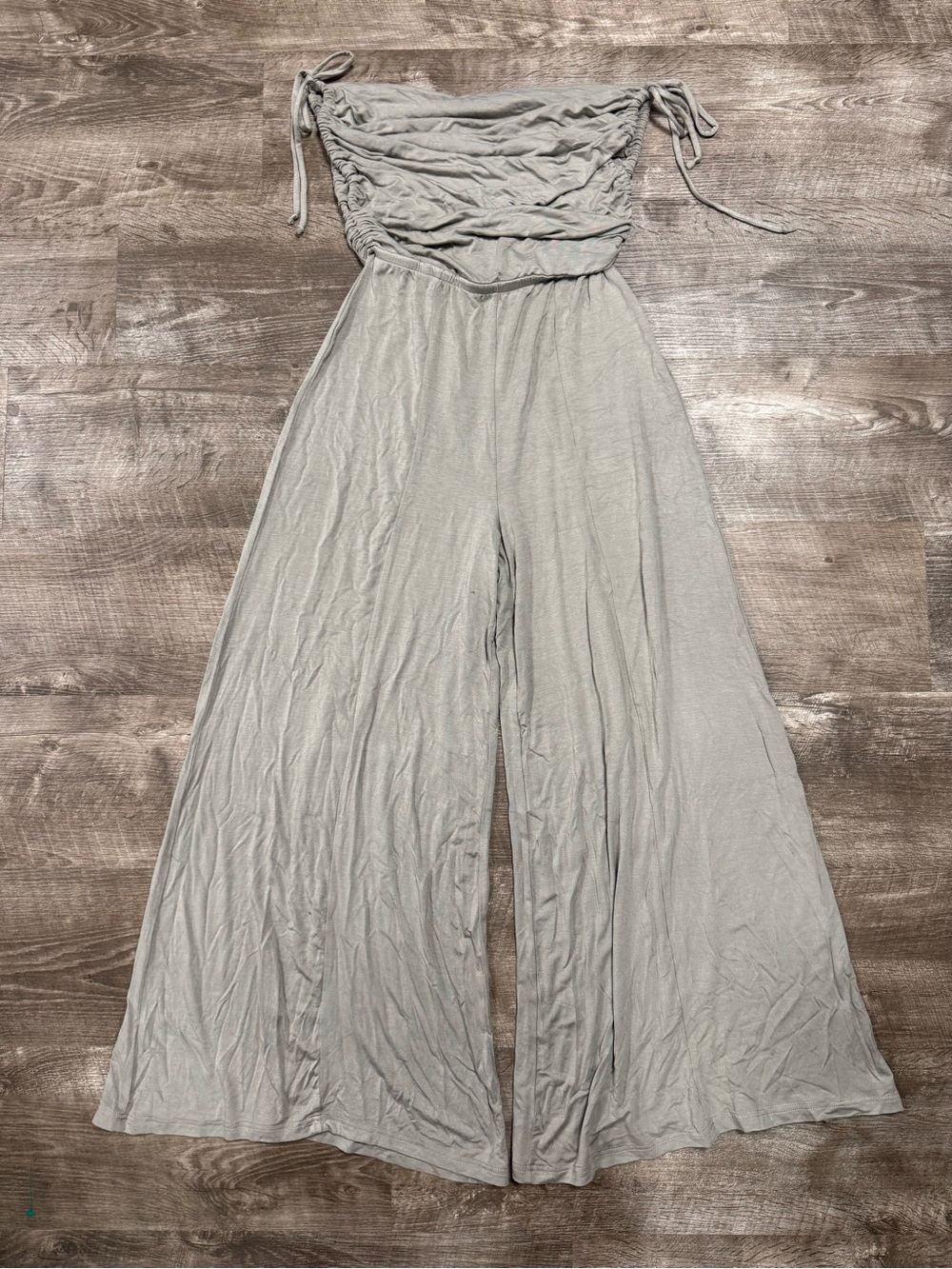 Altard State Sage Green Wide Leg Ruched Top Jumpsuit Size Small